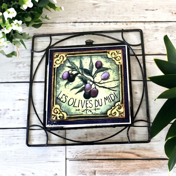 Susan Winget Trivet - Black Metal Frame - Vintage Home - Picture 2 of 11